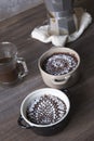 Brownie on a mug and coffee Royalty Free Stock Photo