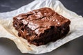 a brownie on a paper plate