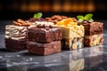 brownies and blondies assortment close up