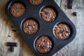 Brownies or chocolate muffins raw dough Royalty Free Stock Photo