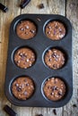 Brownies or chocolate muffins raw dough Royalty Free Stock Photo