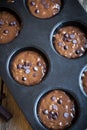 Brownies or chocolate muffins raw dough Royalty Free Stock Photo