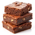 Brownies isolated on white background Royalty Free Stock Photo