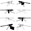 Browning Machine Gun Vector 02 Royalty Free Stock Photo