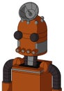 Brownish Droid With Dome Head And Pipes Mouth And Two Eyes And Radar Dish Hat