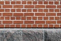 Brownish Red Brick Wall and Grey Rock Wall - Building Details Royalty Free Stock Photo