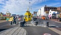 Brownsea Island Ferry ticket office and tourist train in Poole Harbour, Dorset, UK