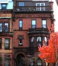 Brownstones in autumn