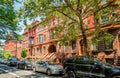 Brownstones in 120 Street East, in Harlem, Manhattan.