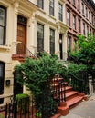 Brownstones on the Upper East Side of Manhattan in New York City