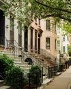 Brownstones on the Upper East Side of Manhattan in New York City