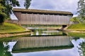 Brownsville Covered Bridge Reflection Royalty Free Stock Photo