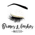 Brows and lashes gold logo