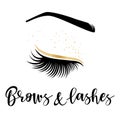 Brows and lashes gold logo Royalty Free Stock Photo