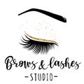 Brows and lashes gold logo Royalty Free Stock Photo