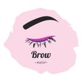 Brows and lashes lettering. For beauty salon, lash extensions maker, brow master. Royalty Free Stock Photo