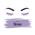 Brows and lashes lettering. For beauty salon, lash extensions maker, brow master. Royalty Free Stock Photo
