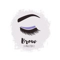 Brows and lashes lettering. For beauty salon, lash extensions maker, brow master. Royalty Free Stock Photo