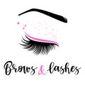 Brows and lashes logo Royalty Free Stock Photo