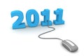 Browse the Blue New Year 2011 - Grey Mouse Royalty Free Stock Photo