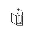 browse the book icon. Element of arrow and object icon for mobile concept and web apps. Thin line browse the book icon can be used