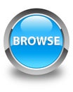 Browse glossy cyan blue round button Royalty Free Stock Photo