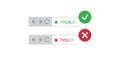 Browser Address Bars Showing Secure and Insecure Web Addresses - Mandatory Secure Browsing, Encoded Transfers and Connections