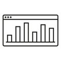 Browser analytics icon. Chart data vector. Financial bar graph. Website statistics graphic. Royalty Free Stock Photo