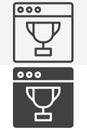 Browser award cup line and solid different style vector icon set Royalty Free Stock Photo