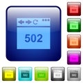 Browser 502 Bad gateway color square buttons