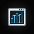 Browser with bar chart vector line icon or design element Royalty Free Stock Photo