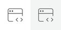 Browser code icon flat and simple set design