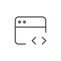 Browser code icon flat and simple set design