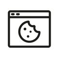 Browser Cookie linear icon. Internet Security and Networking collection vector illustration