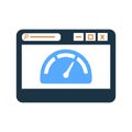 Browser, dashboard, speed, web page icon. Simple vector sketch.