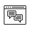 Browser Discussion icon vector image. Royalty Free Stock Photo