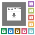 Browser download square flat icons Royalty Free Stock Photo