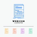 Browser, dynamic, internet, page, responsive 5 Color Line Web Icon Template isolated on white. Vector illustration