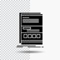 Browser, dynamic, internet, page, responsive Glyph Icon on Transparent Background. Black Icon Royalty Free Stock Photo