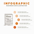 Browser, dynamic, internet, page, responsive Infographics Template for Website and Presentation. Line Gray icon with Orange