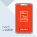 Browser, dynamic, internet, page, responsive Line Icon in Mobile for Download Page