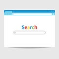 Browser element with search engine interface bar template
