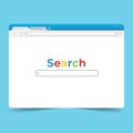 Browser element with search engine interface bar template vector