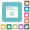 Browser email rounded square flat icons Royalty Free Stock Photo