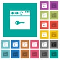 Browser encrypt square flat multi colored icons