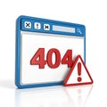 Browser Error 3D Icon isolated on white