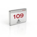 Browser error icon 3D render on white background