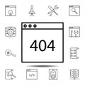 browser, error icon. Simple thin line, outline vector element of Web Design Development icons set for UI and UX, website or mobile Royalty Free Stock Photo