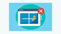 Browser error icon, website internet problem vector design Generative AI