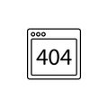 browser error 404 webpage icon. Element of internet browser for mobile concept and web apps icon. Thin line icon for website Royalty Free Stock Photo